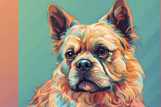 draw illustration animal pet cartoon portrait vector art