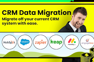 setup data migration hubspot crm salesforce zapier keap website monday engagebay