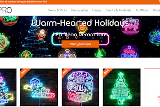 design stylish neon sign shopify store neon website, signage website decal store