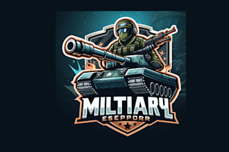 do unique military tank esport mascot logo for your brand