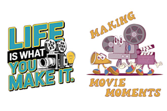 create amazing photograph move or film production logo