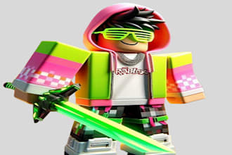 do 3d roblox model for game, 3d roblox character sculpting for 3d printing