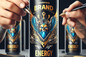 design custom can label and bottle label design