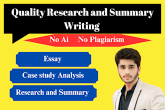 do quality research and summary writing, case study analysis
