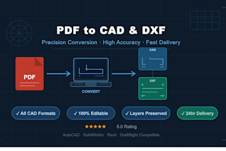 do professional cad conversion dxf, dwg, PDF to cad