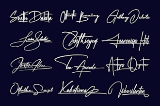 design real handwritten signature, scripted, cursive logo