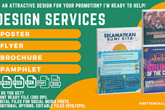 design professional posters, flyers, brochures, and pamphlet