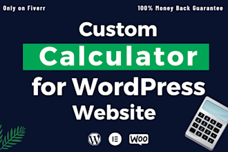 create multistep custom web calculator for wordpress website