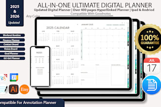 design etsy digital planner, etsy hyperlinked planner, etsy digital product,etsy