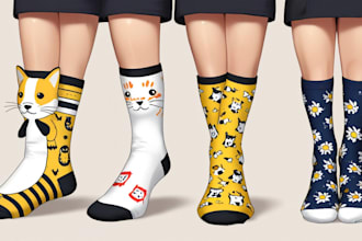 create unique socks design and custom socks design