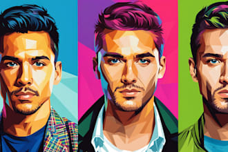 turn your photo into professional digital wpap pop art portrait