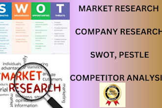 do market research, company research, swot, pestle and competitor analysis