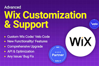 do wix customization, fix or edit with velo coding