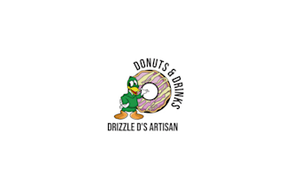 make modern artisan donuts and drinks logo