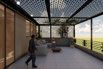 design modern pergola, balcony pergola, privacy panel design