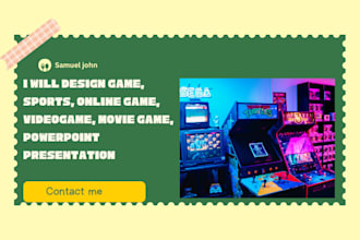 design game, sports, online game,  videogame, movie game, powerpoint presentatio