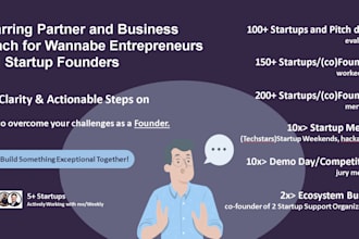 be your startup business coach, mentor, consultant, startup mentor, advisor