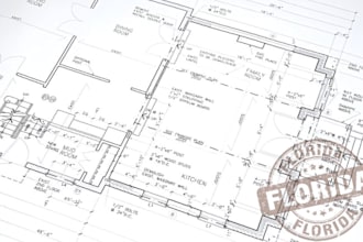do florida, texas, california, pe stamp floor plan architecture for city permit
