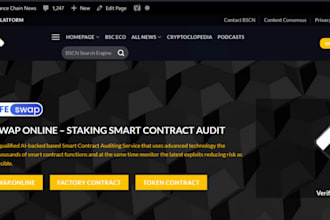 be your web3 developer, web3js integration,smart contract audit, staking website