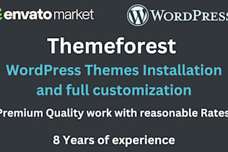 create wordpress website, themeforest theme customization, website design