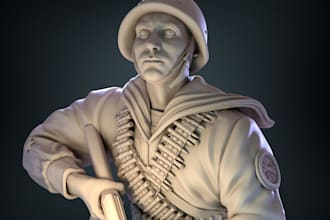 3d articulated model historical miniature military figure tabletop game stl file