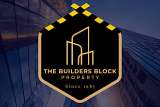 design real estate, roofing, and construction logo