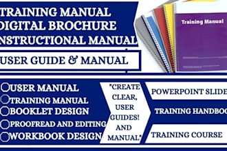 create training manual, training course instruction manual, workbook, ppt slides