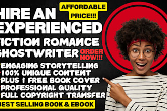 write ghostwriting romance and fiction story book ebook or novel ghostwriter