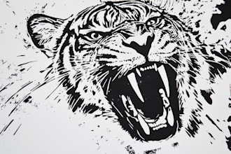 create linocut or any t shirt design