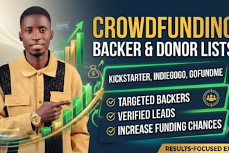 generate backers list, donors list for your indiegogo, kickstarter and gofundme