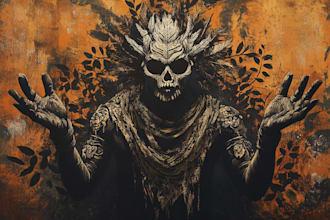 draw dark art, horror and brutal illustration