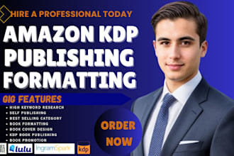 do amazon KDP book publishing, kindle book formatting and amazon book promotion