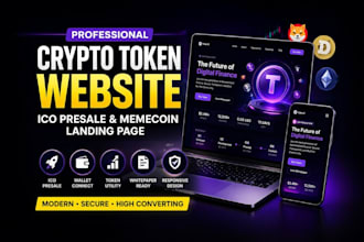 create professional memecoin website, crypto token, ico presale website