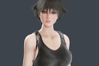 realistic anime vrm model,human photo to 3d, metahuman 3dmodel,sculpt head,daz3d