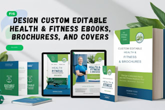 design and redesign editable health and fitness ebook book cover brochure design