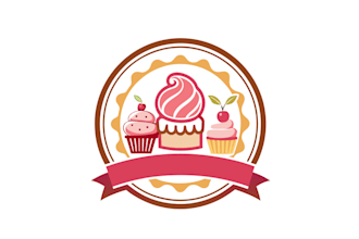 make colorful cup cake logo