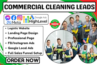 commercial cleaning website, residential cleaning, commercial cleaning leads