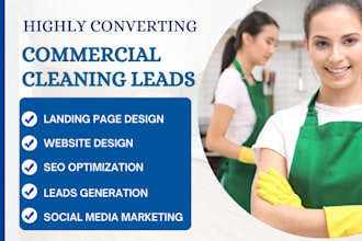 commercial cleaning website, residential cleaning, commercial cleaning leads