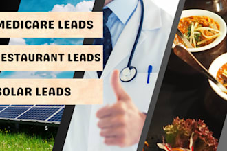 do lead generation service for solar, medicare, and restaurant
