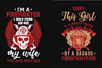make custom t shirt skull firefighter logo