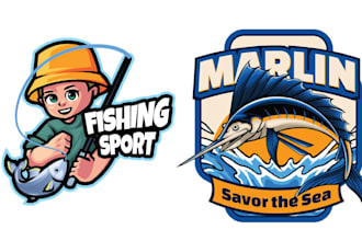 design amazing outdoor mascot fishing logo