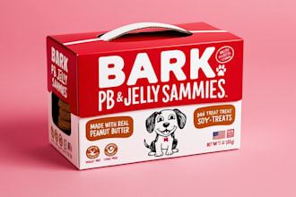 do pet food and product packaging, label and bag design in 1 day