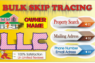 give you best real estate llc skip tracing in bulk
