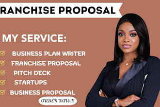 investor business plan writer, pitch deck, startup, franchise proposal