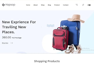 design 7 figure travel accessories shopify camping bag store travel bag website