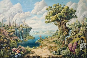 paint fantasy landscape illustrations