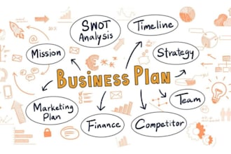 prepare investor ready business plan for startups, financial projections, sba
