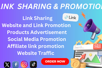 do organic share links promote website and product links globally on all smps
