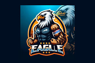 creative an unique eagle esport mascot logo for your brand