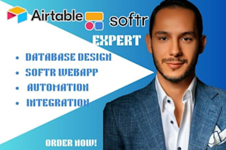 setup airtable, airtable database,softr webapp design softr, airtable automation